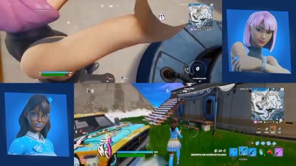 (Xbox Series S) Fortnite Season 4 split screen gameplay.