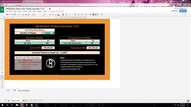 Destruction Trinket Calculator Tutorial 7.2.5 смотреть онлайн
