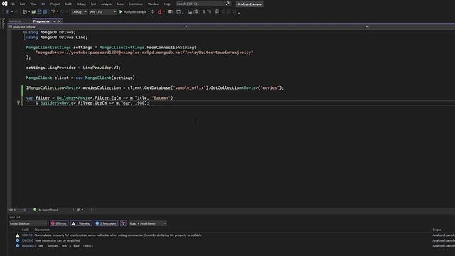 How to use the MongoDB .NET Analyzer to Help with LINQ Queries in C# смотреть онлайн