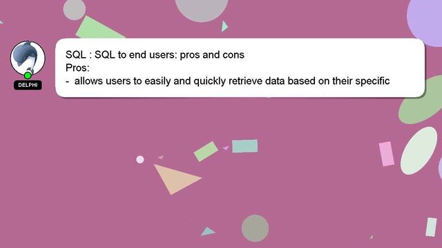 SQL : SQL to end users: pros and cons смотреть онлайн