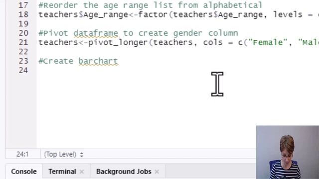 R Project - how to create bar chart (ggplot2) from spreadsheet-includes data pivot & remove a colum смотреть онлайн