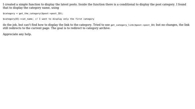 Wordpress: Can't get Category link inside get_posts смотреть онлайн