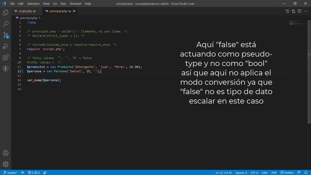 Type declarations en PHP | Pseudo-type false смотреть онлайн