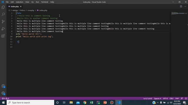PHP TUTORIAL IN HINDI | how to comment on php code and what is the use of comments in programming.. смотреть онлайн