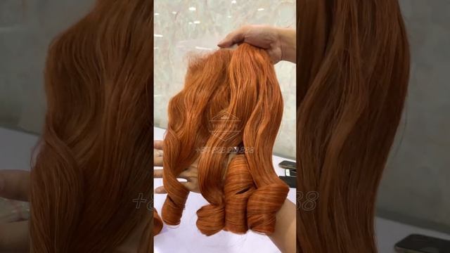Curly orange hair from Bibo Hair Vietnam +84828210888 #wefthair #hairfactory #wigshop #hairshop смотреть онлайн