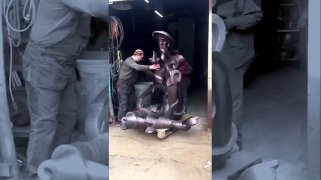 Окончательный вариант патинирования скульптуры Дон Кихот Николая Силиса. смотреть онлайн