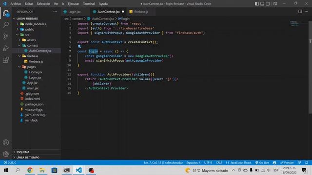 COMO HACER UN LOGIN CON FIREBASE VERSION 9 ???(react, firebase,Usecontext) #react #firebase смотреть онлайн