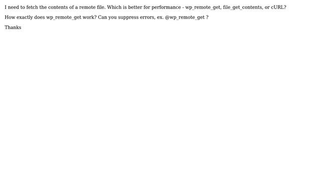 Wordpress: wp_remote_get vs. file_get_contents vs. cURL? смотреть онлайн