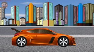 Детские машинки. Оранжевая гоночная машина. Мультик-пазл для самых маленьких