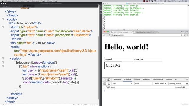JSON+AJAX+API 1115 Send Data from Front to Back смотреть онлайн