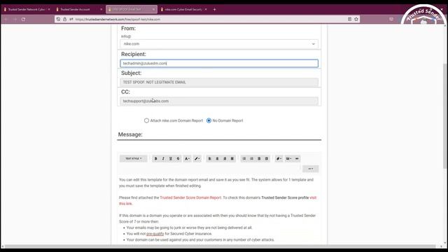 How to personalise the free SPOOF email test content in Trusted Sender Network смотреть онлайн