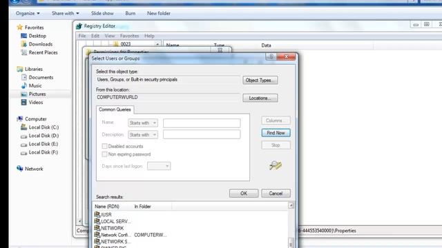 Regedit - 'Error Opening Key' Windows 7