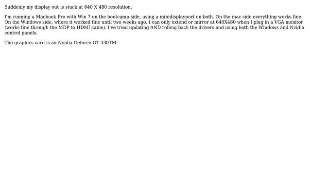 Resolution out stuck at 640x480 Win 7 on a Macbook Pro смотреть онлайн