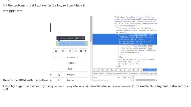 Salesforce: Issue with javascript on a visualforce page - document.querySelector returns null смотреть онлайн