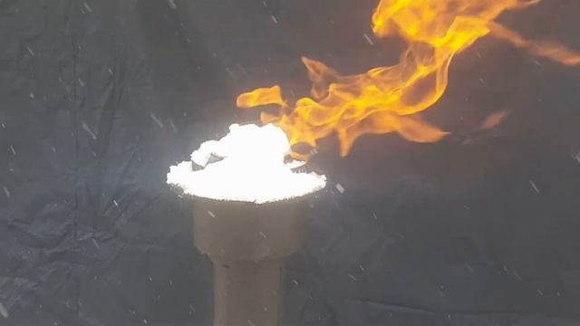 Газовая горелка ПЛАМЯ ГОРИТ ПОД СЛОЕМ СНЕГА смотреть онлайн