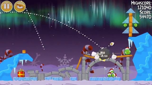 Angry Birds Seasons Winter Wonderham Level 1-1 (Season 3, 2012) 3 Stars смотреть онлайн