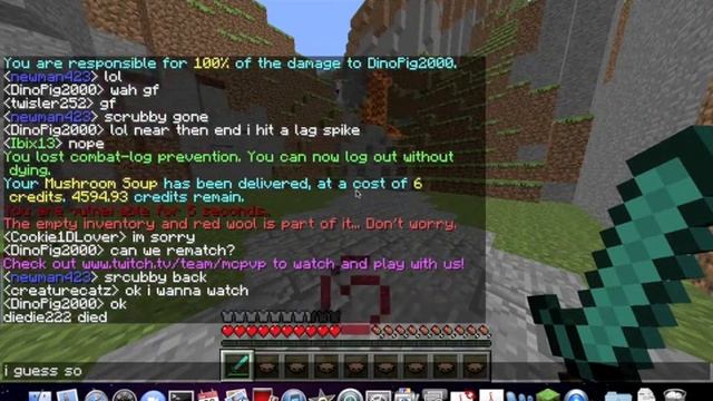Minecraft: Mcpvp Kit server 1v1 battles смотреть онлайн