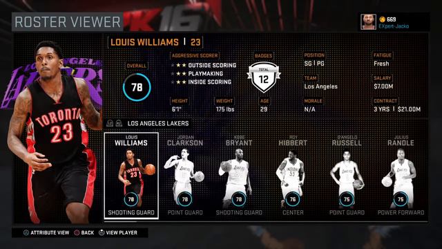 NBA 2K16 Roster смотреть онлайн