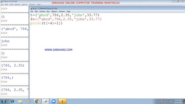ONLINE PYTHON PROGRAMMING:PYTHON TUPLE DATATYPE-DAY 5 #WWW.SARVAVASI.COM смотреть онлайн