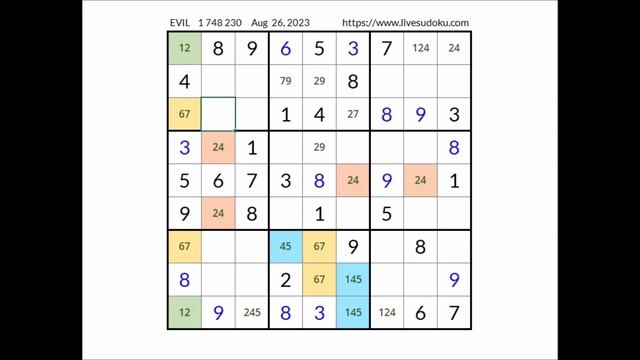 Live Sudoku EVIL Aug 26, 2023 смотреть онлайн