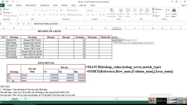 Cách sử dụng hàm index và match trong excel смотреть онлайн