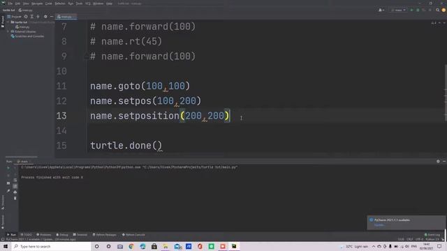 Move and draw commands of turtle | Turtle | Python смотреть онлайн