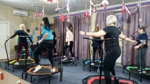 батут фитнес/ связка Джамп на батуте/ тренировка батут