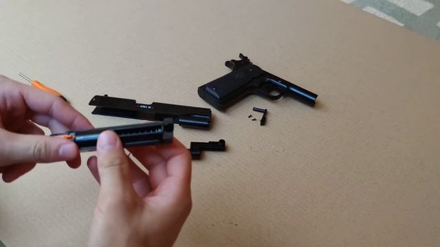 FPS Upgrade On Airsoft Colt 1911 A1 Spring Pistol  [Penetration Test And Assembly]