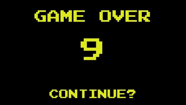 Game over - Insert Coin - Continue? Green Screen Chroma Animation смотреть онлайн