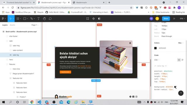 073. Akademnashr maketiga CSSdan o'rganilgan mavzularni qo'shish. 2-qism смотреть онлайн