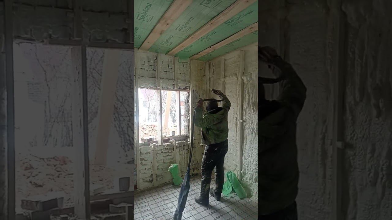 Утепляем старый кирпичный дом ППУ #ппу #termopenacom смотреть онлайн