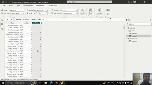 DAX | POWER BI | DATE and TIME | WeekDay, WeekNum, & NetworkDays Functions смотреть онлайн