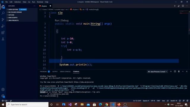 Try catch in Java | Exception Handling Program in Java | Tutorial смотреть онлайн