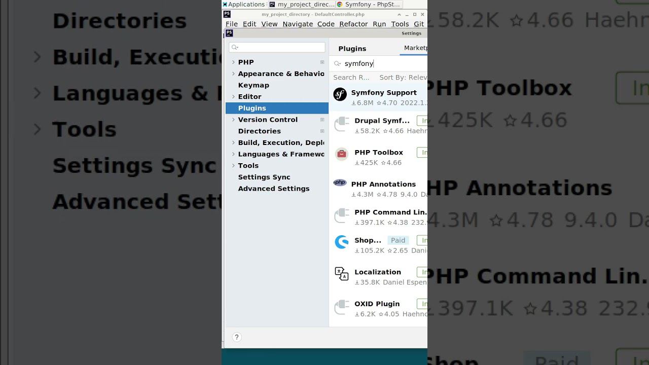 Плагин Symfony для IDE PHPStorm #php #symfony #программирование #shorts смотреть онлайн
