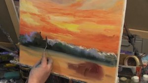 Мастер-класс по живописи маслом №37 - Закат, море. Как рисовать маслом. Урок рисования Игорь Сахаро
