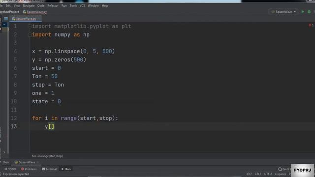 Square Pulse Wave Graph in Python | How to plot graph in Python using matplotlib and numpy смотреть онлайн