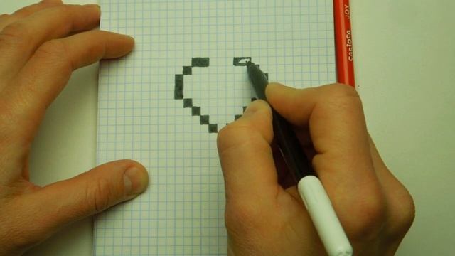 Рисунок по клеткам Сердце. Как нарисовать Простой рисунок. смотреть онлайн