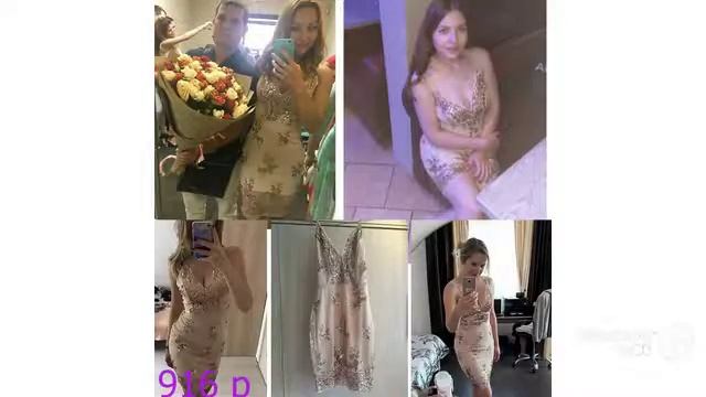 Одежда с AliExpress. Для женщин золотистый и черный блёстки платье. Новинка 2017 года смотреть онлайн