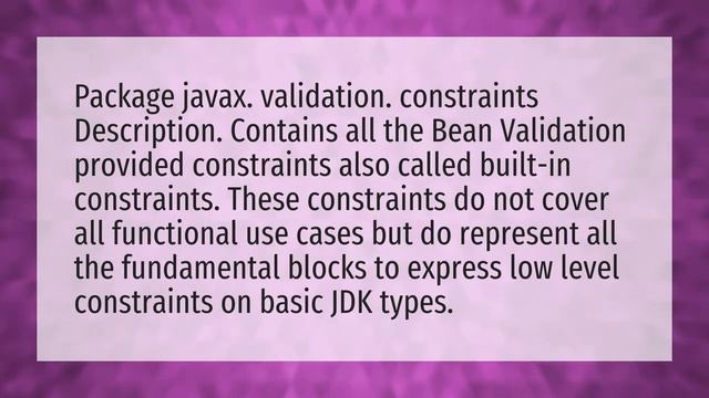 What is javax validation constraints? смотреть онлайн