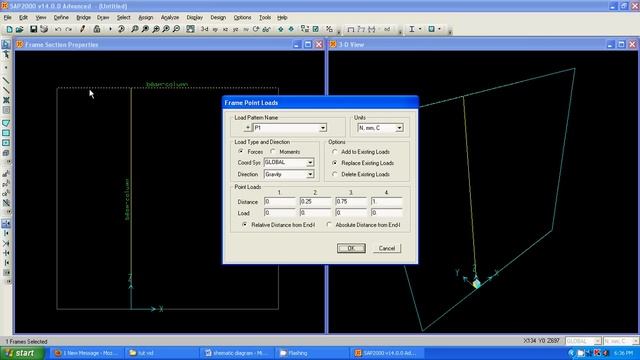 Elastic Frame Buckling Analysis in SAP 2000 смотреть онлайн