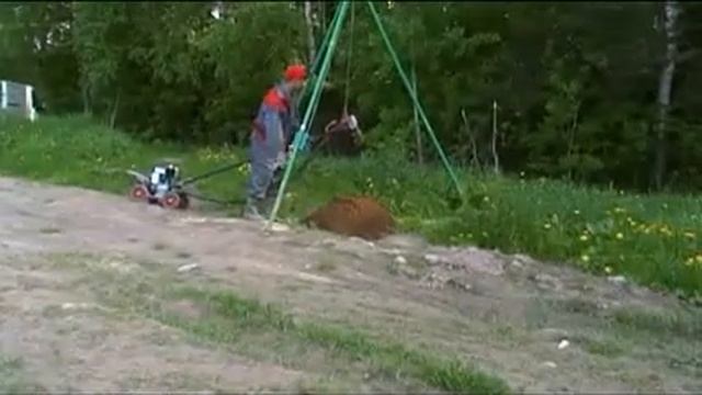 ДИНРУС ямобур, работа с треногой смотреть онлайн