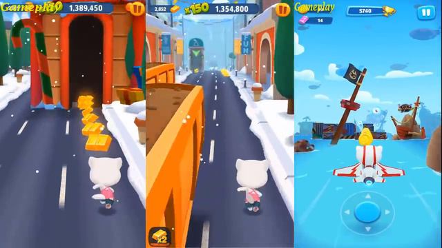 Talking Tom Gold Run New Year 2020 VS FLY THROUGH SPACE VS Talking Tom Sky Run TALKING ANGEL смотреть онлайн