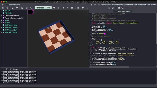 CPSC 572 - Webots E-Puck Wall Tracer in Python смотреть онлайн