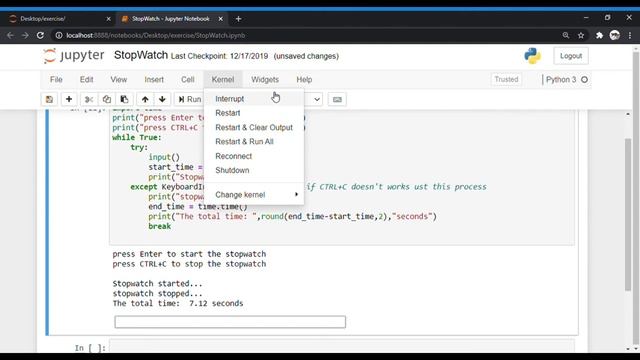 Program for Stop Watch in python смотреть онлайн