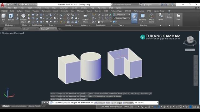 Cara EXTRUDE Objek di AutoCAD | Fungsi Perintah EXTRUDE смотреть онлайн