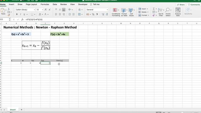 Newton Raphson Method - Numerical Methods [Excel] смотреть онлайн