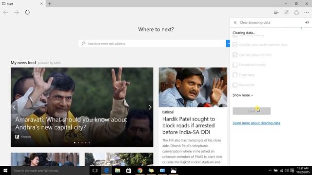 Deleting Cookies, History, and Cache in Microsoft Edge windows 10 смотреть онлайн
