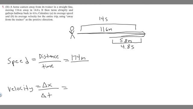 A horse canters away from its trainer in a straight line, moving 116 m away in 14.0 s. It then turn смотреть онлайн
