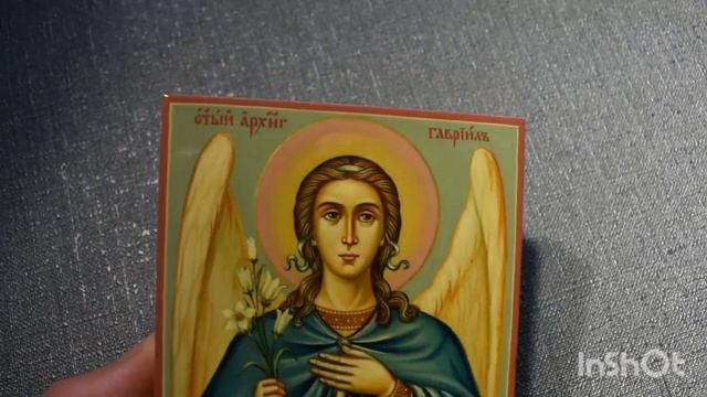 Святой Архангел Гавриил . Купить Подарить миниатюрную рукописную икону . Иконописная мастерская . смотреть онлайн