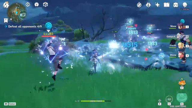Genshin Impact | Permafreeze Team Gameplay (Mona, Ganyu, Fischl, Diona) смотреть онлайн